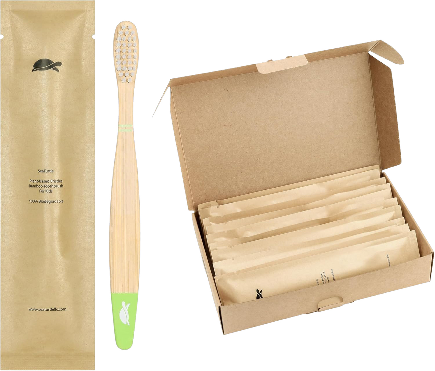 Bulk Kids Sealed Bamboo Toothbrushes