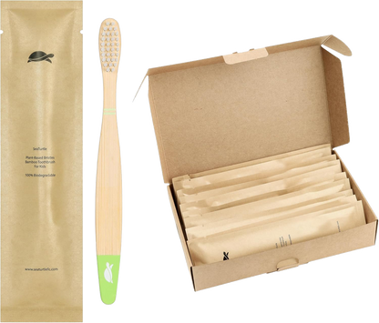 Bulk Kids Sealed Bamboo Toothbrushes